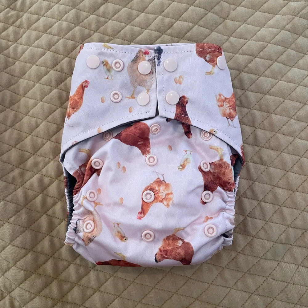 Chicken Diaper Cover with Snap Closures WITH bag